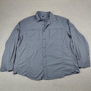 REI Co-op Shirt Men XXL Blue Sahara Tech Long Sleeve Vented Nylon Fishing Hiking